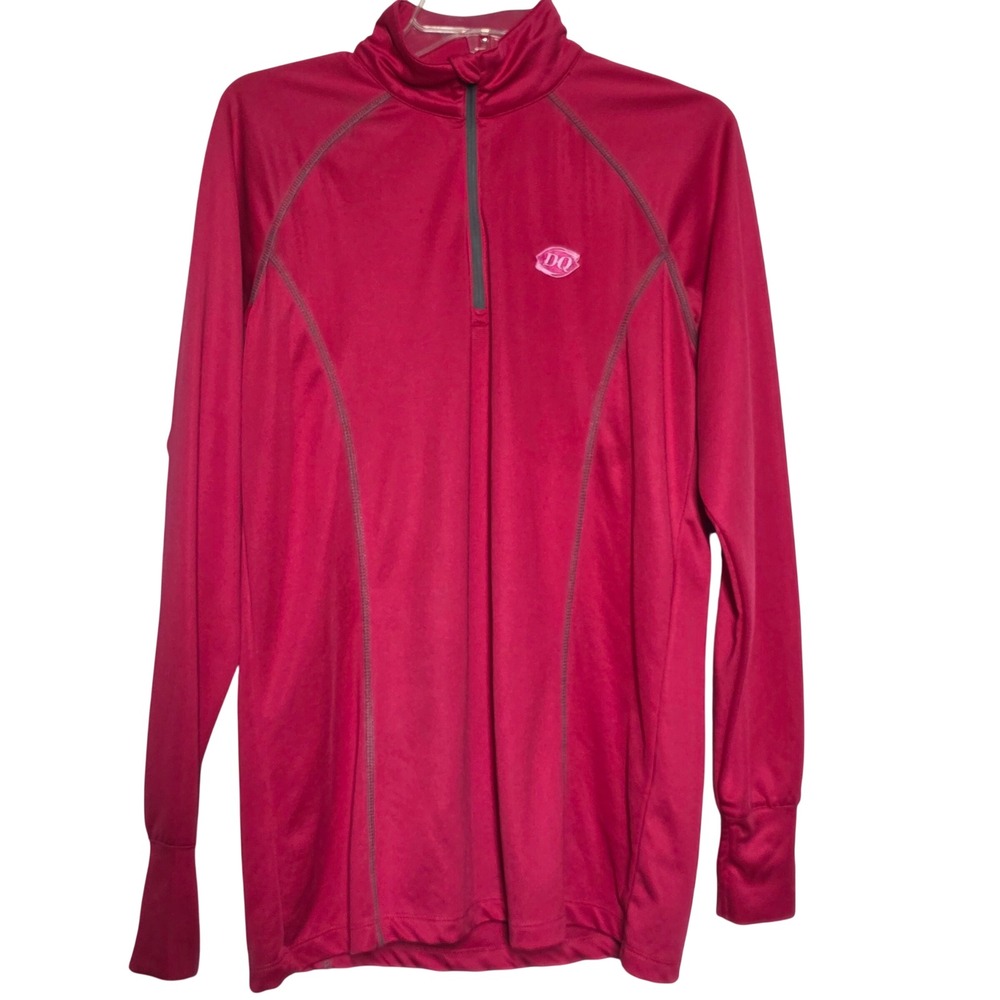 Dairy Queen DQ Signature Concepts Quarter Zip Pullover Magenta Pink Medium
